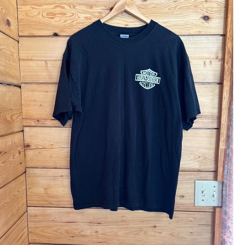 Vintage Graphic T-Shirt Mens Extra Large Black Los Algodones Harley Davidson